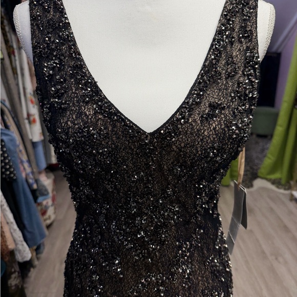 Aidan Mattox Black Beaded Maxi Dress NWT size 6 - Picture 3 of 14